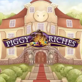 Piggy Riches online game logo by NetEnt on kanuunacasinos.com